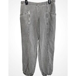 C&C California Gray Women’s Linen Blend Joggers Casual Pants Large
